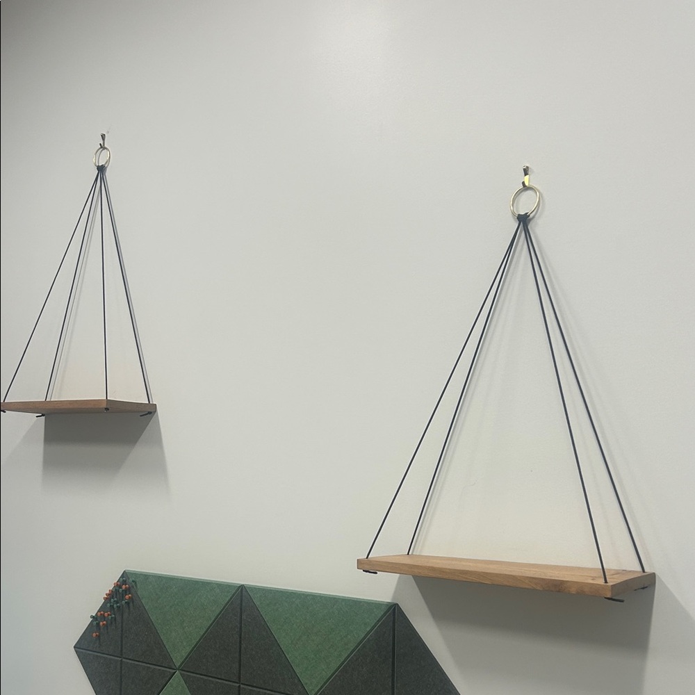 Modern Black and Brown Hanging Wall Shelves